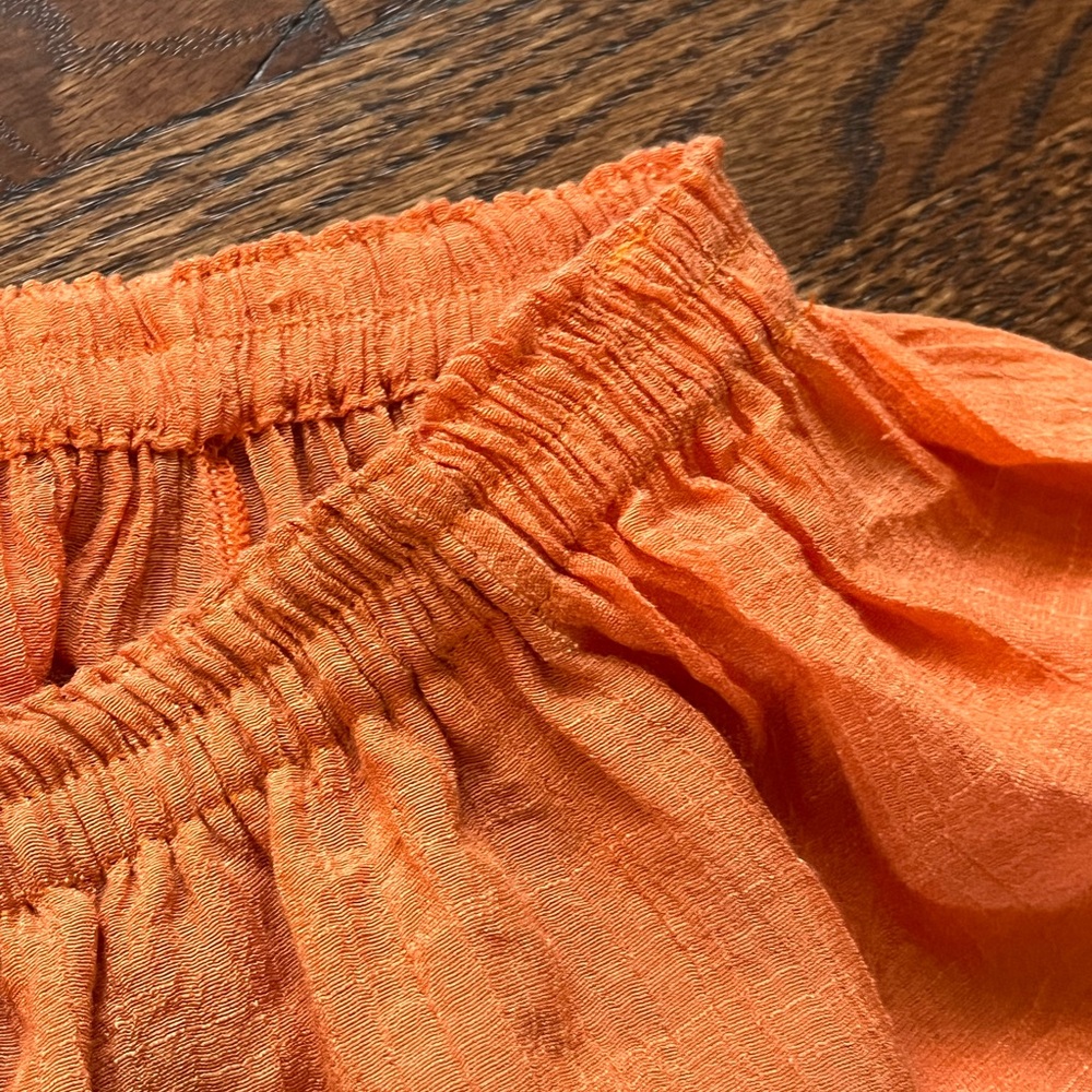 Orange Relaxed Ruched Blouse - Picture 3 of 5